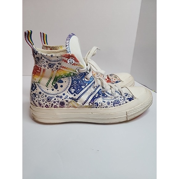 Converse Chuck 70 Hi Top Unity Pride Shoes W:Size 8 M: Size 6 Paisley Patchwork - Picture 1 of 13